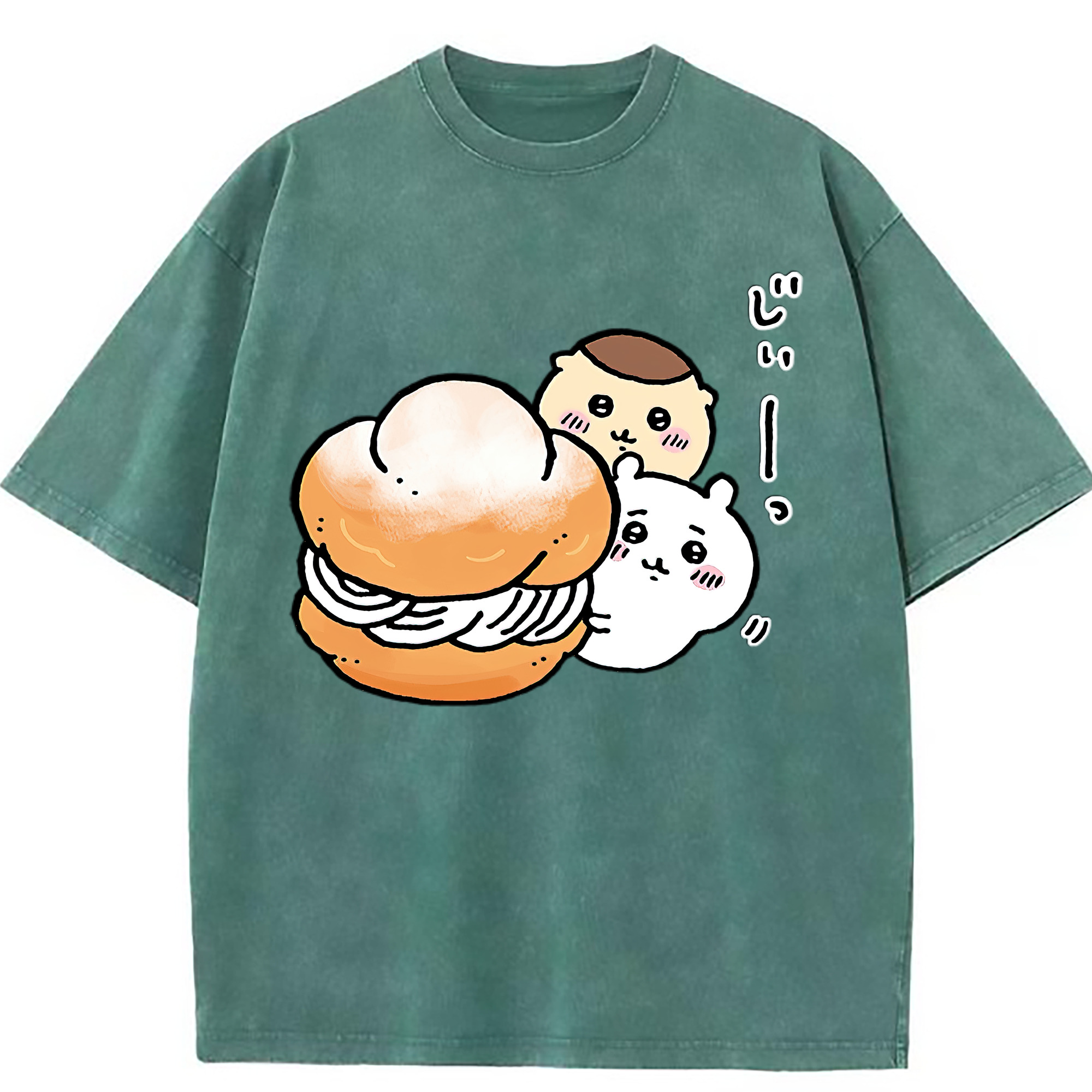 （画像用） ちいかわ くりまんじゅう Chii-kawa kuri manjū 綿100% ヴィンテージ風 半袖Tシャツ（フロントプリント）